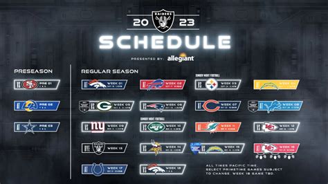 las vegas raiders tv schedule